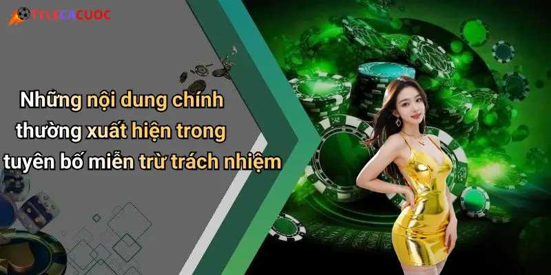 Những nội dung chính thường xuất hiện trong tuyên bố miễn trừ trách nhiệm